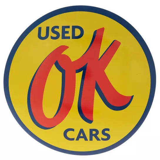 Used Ok Cars Dome Metal Sign