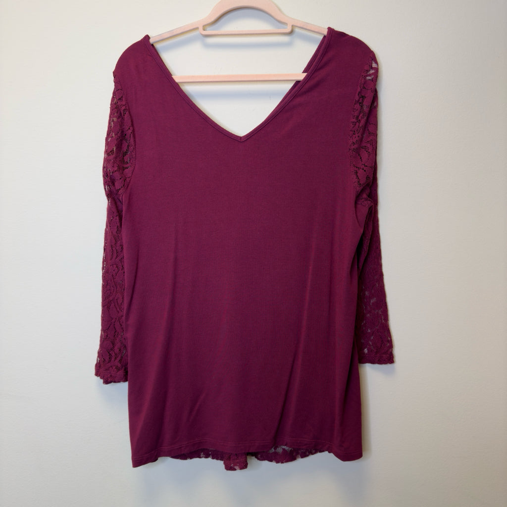 Lane Bryant Lace Overlay Top - Size 14/16 (1X)