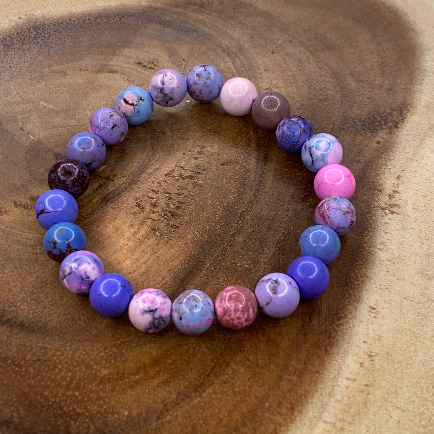 Inga Ann's Pink & Purple Howlite Bracelet