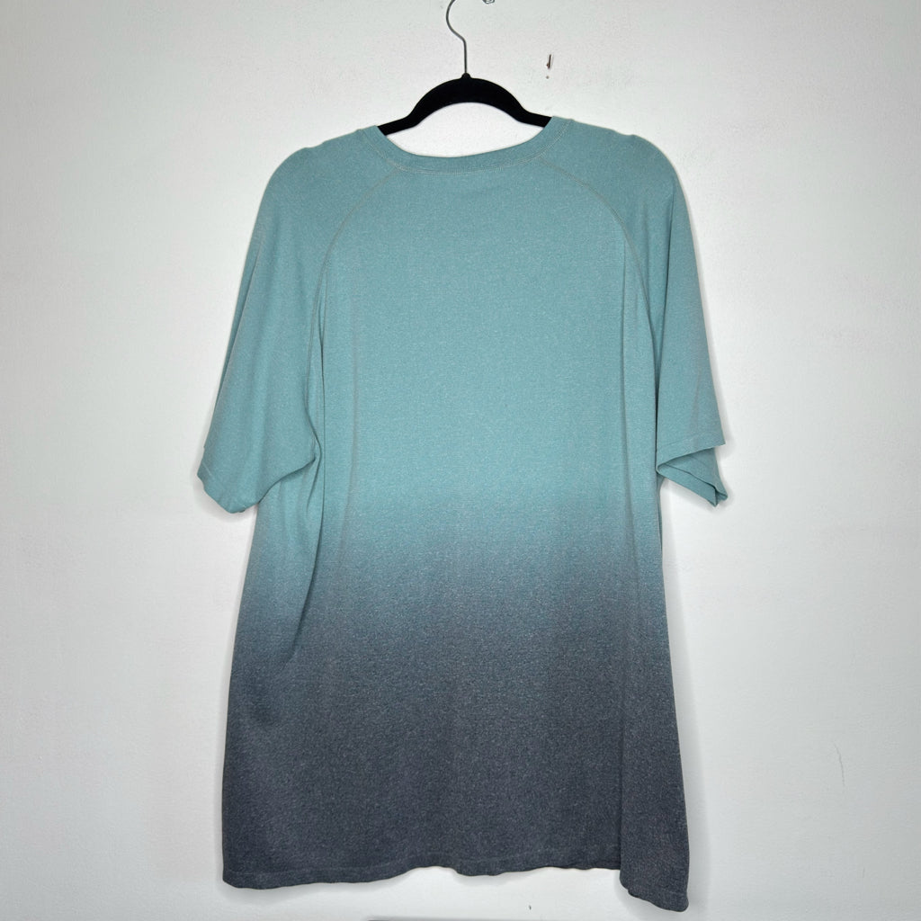 Blue Gray Ombre Fitted Athletic Tee - Size XL