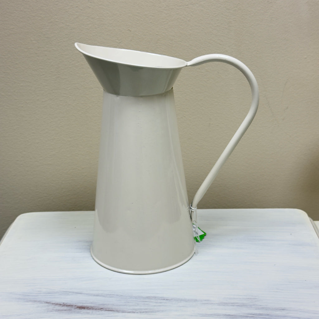 Metal Pitcher - Ivory - 9"