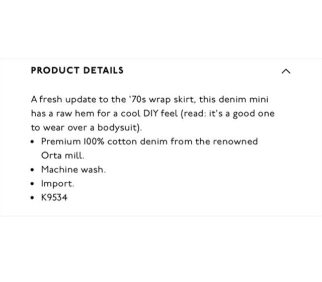 Madewell Raw-Hem Mini Wrap Skirt - Size 2