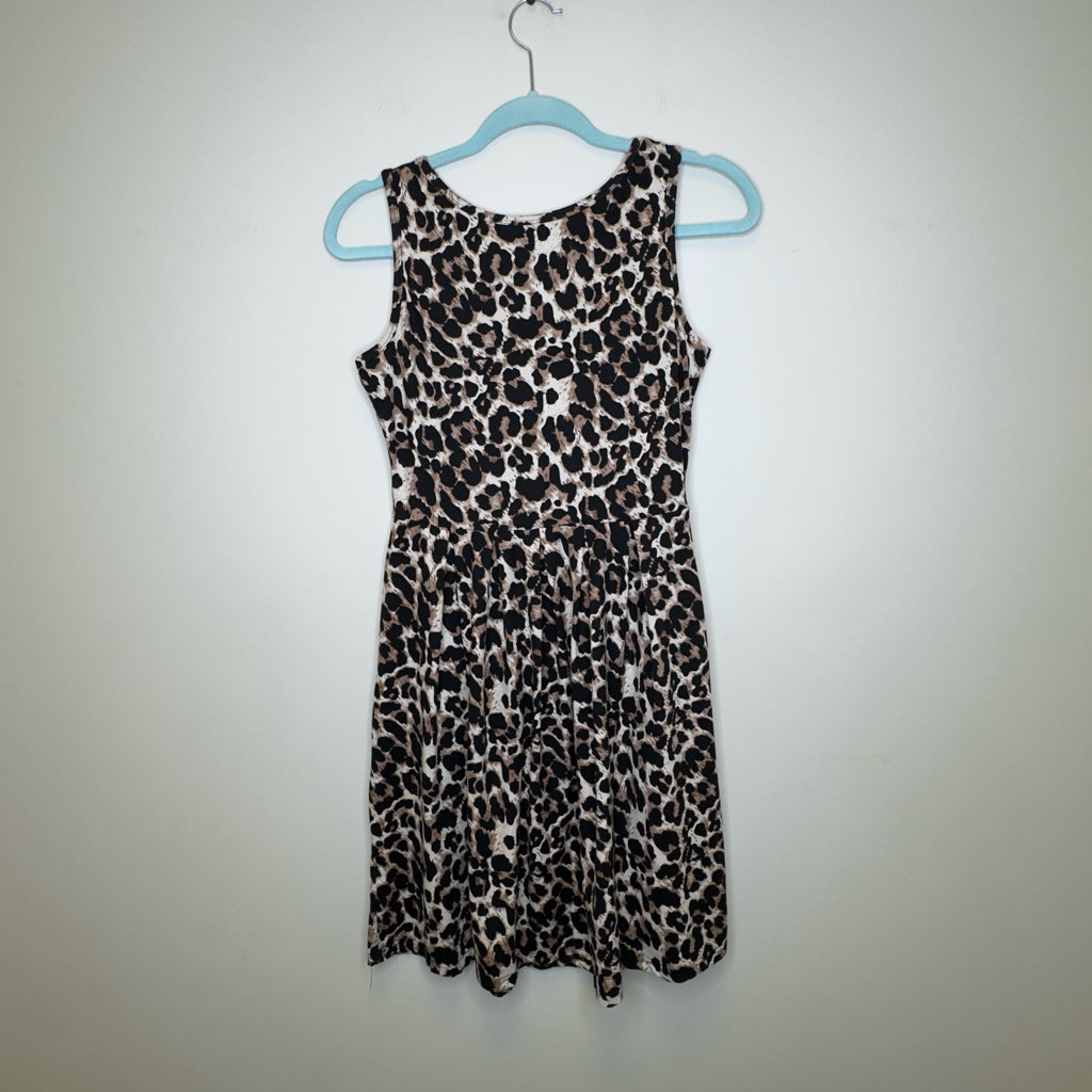 Leopard Print Sleeveless Dress - Size Small