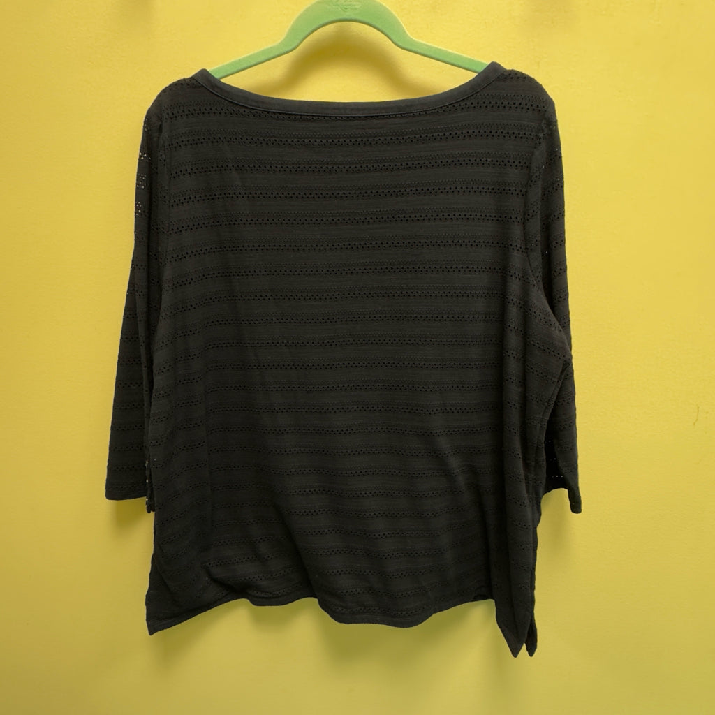 Talbots Eyelet Overlay Top - Size 1X