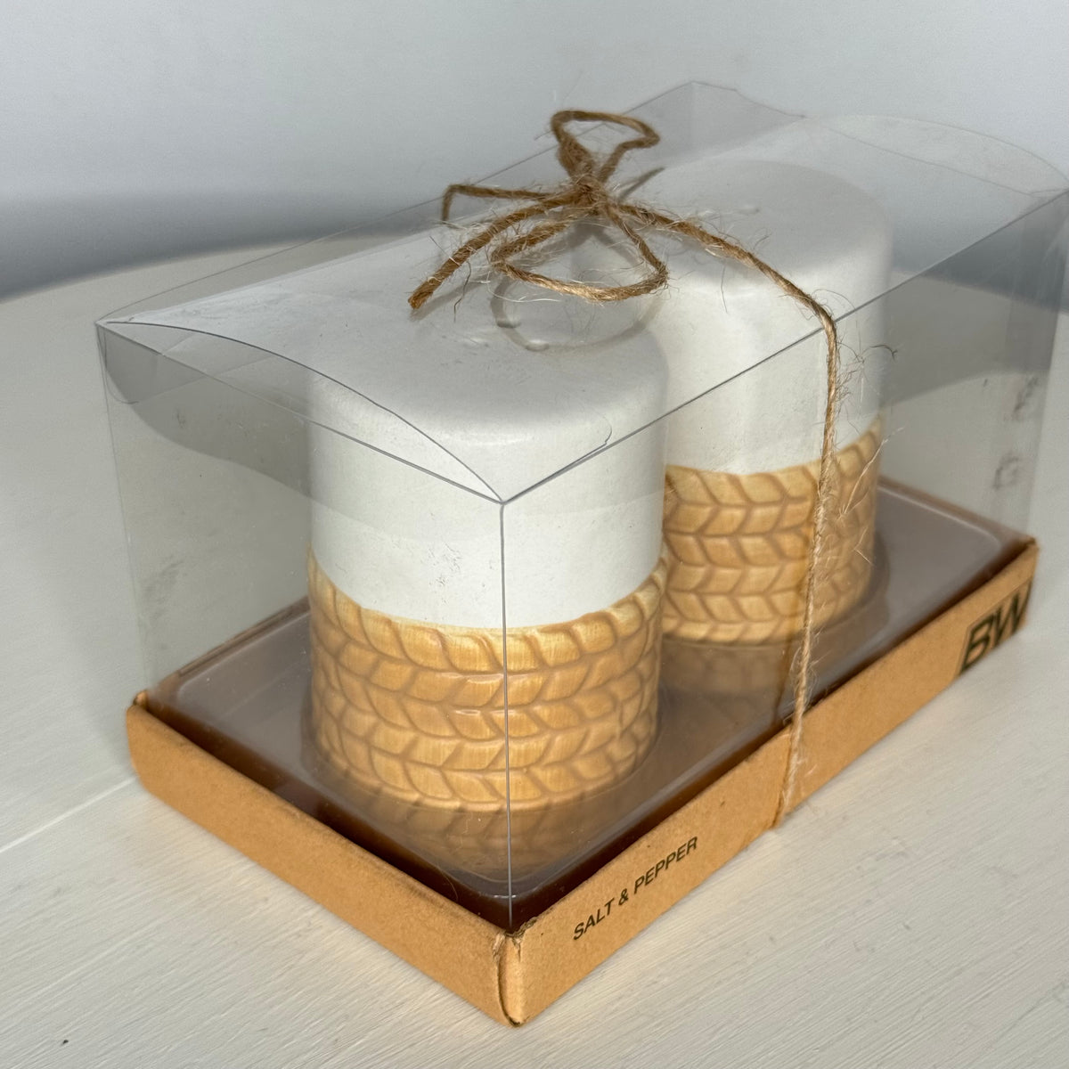 Woven Look Boho Salt & Pepper Shaker Set