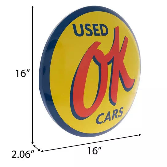 Used Ok Cars Dome Metal Sign