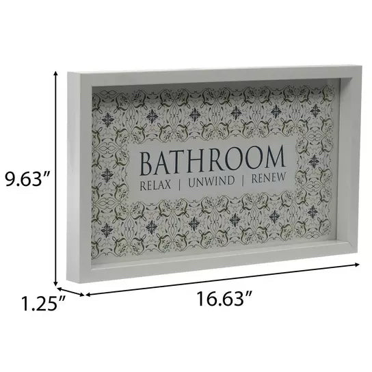 Floral Bathroom Framed Wood Wall Decor