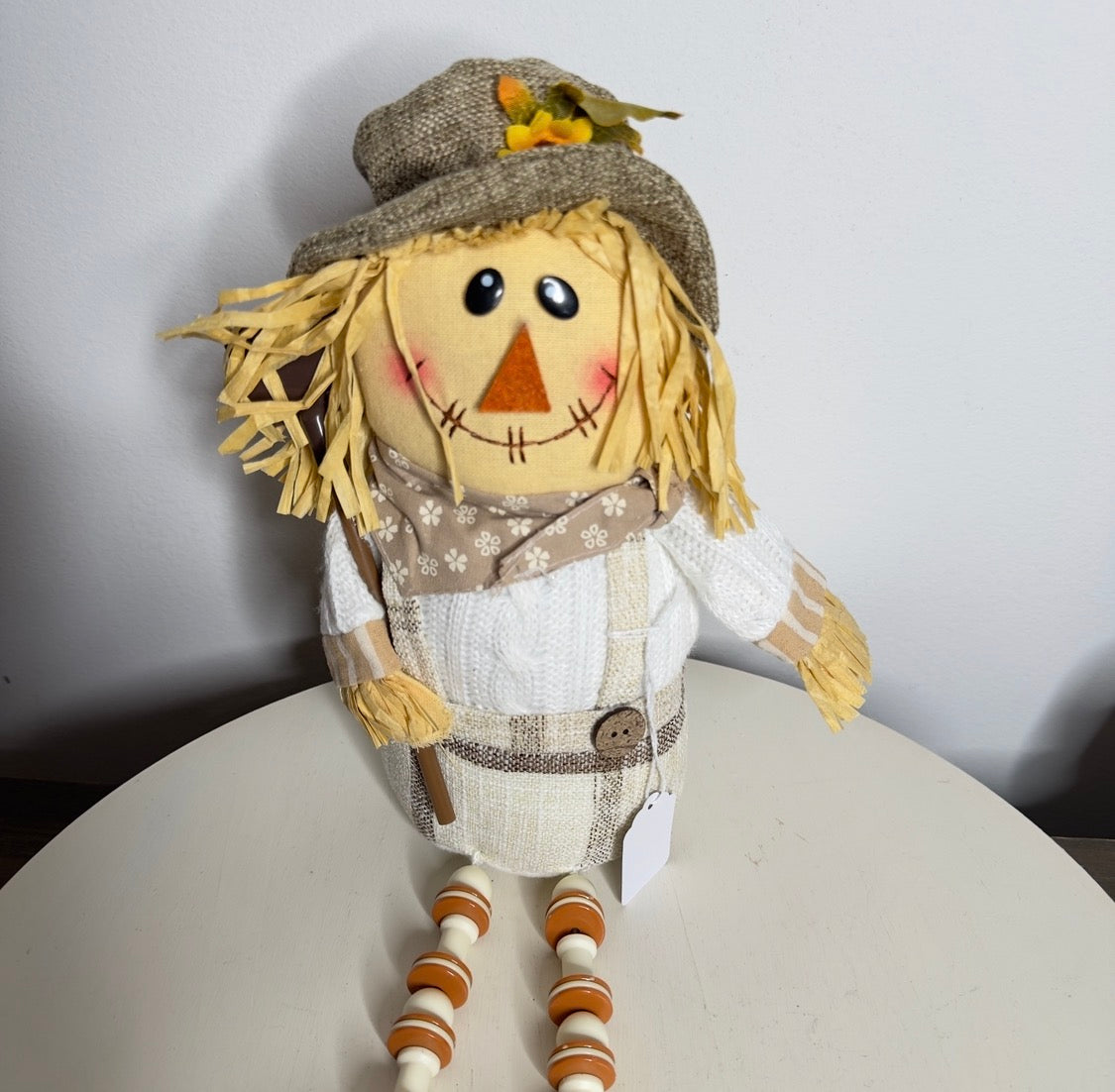 Scarecrow Holding A Shovel Shelf Sitter
