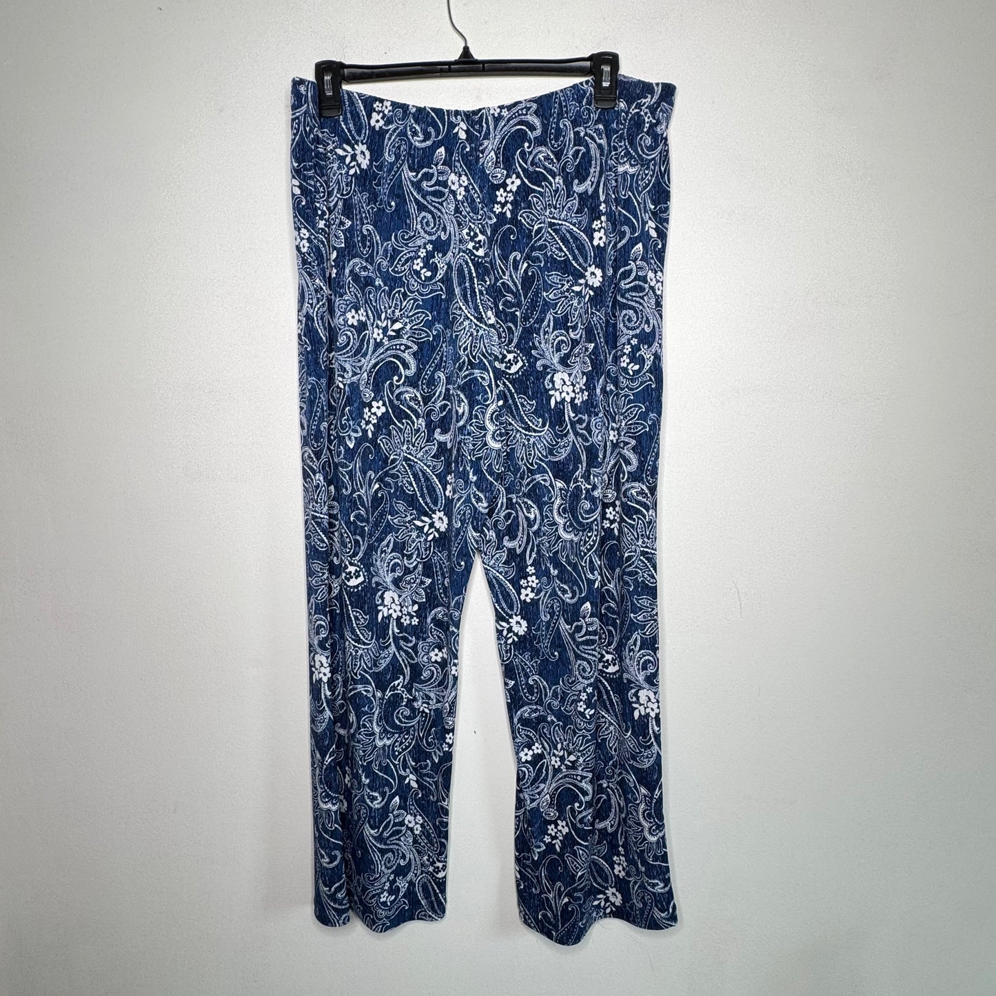 Susan Graver Pull-On Paisley Floral Print Pants - Size XL