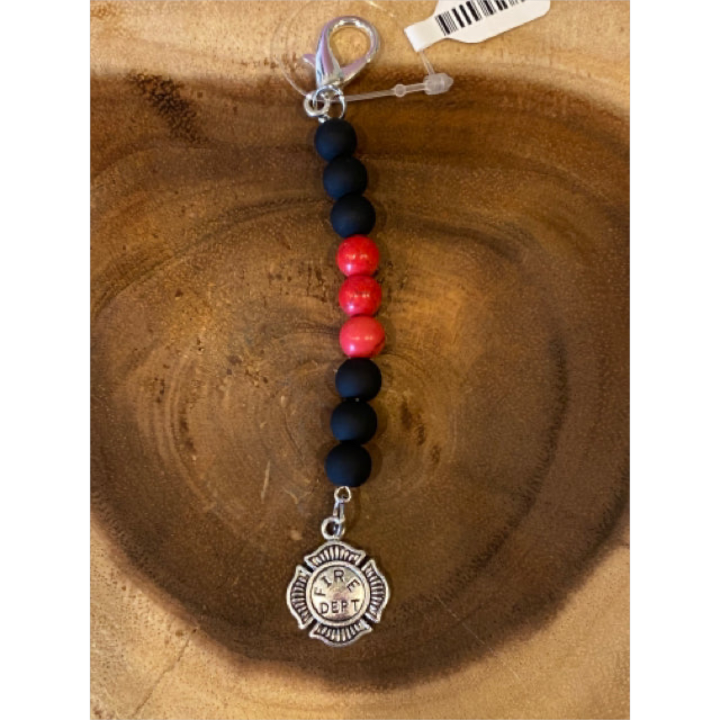 Inga Ann's Thin Red Line Purse Charm Keychain