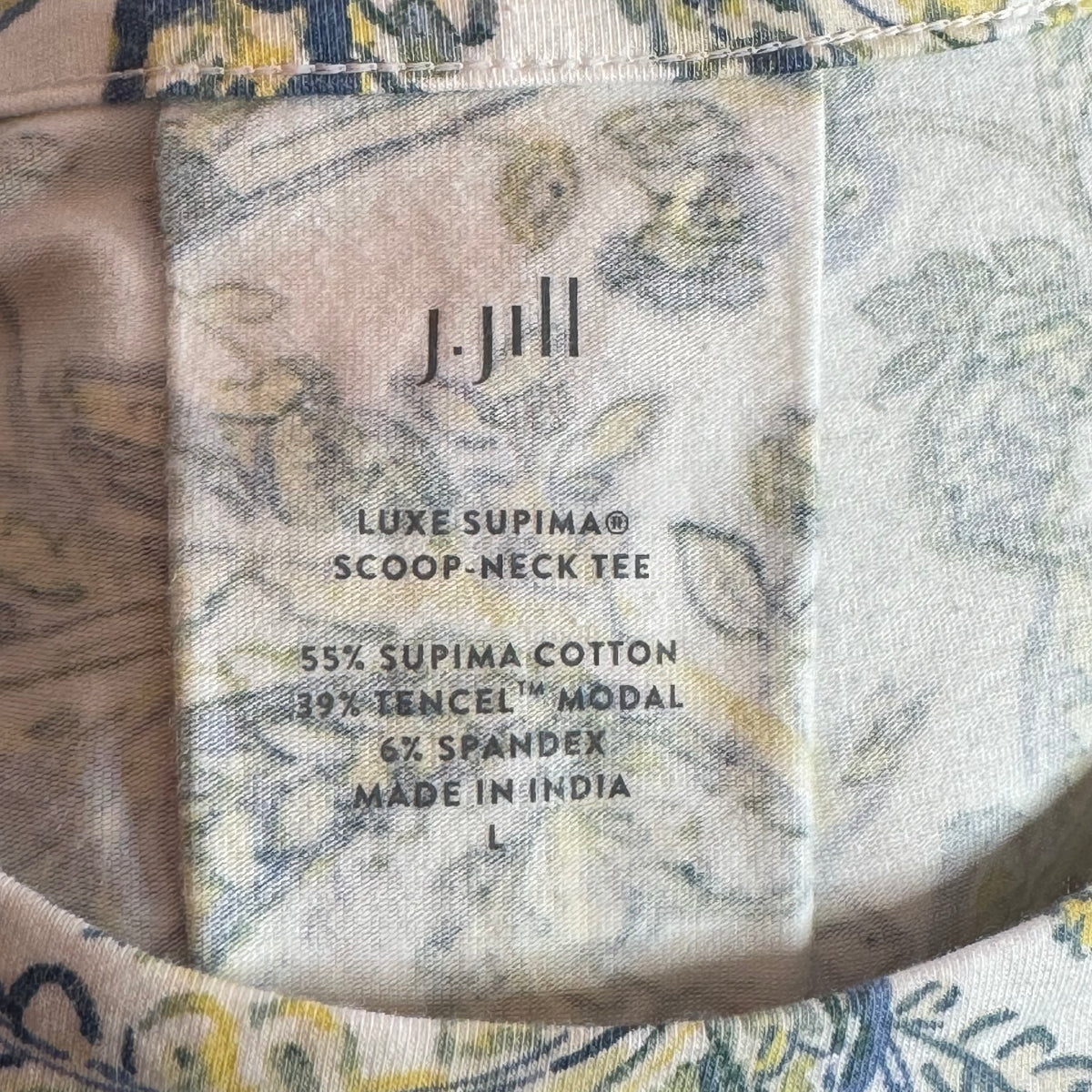 J. Jill Luxe Supima Scoop Neck Tee - Size Large