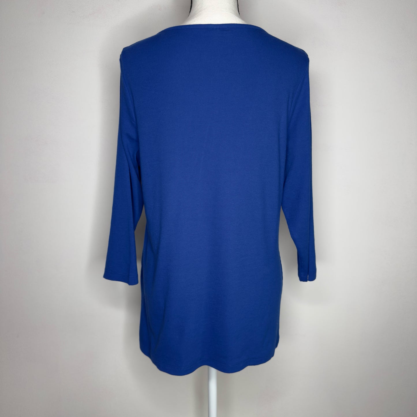 Chico's Ribbed Knit Henley Top - Size Large