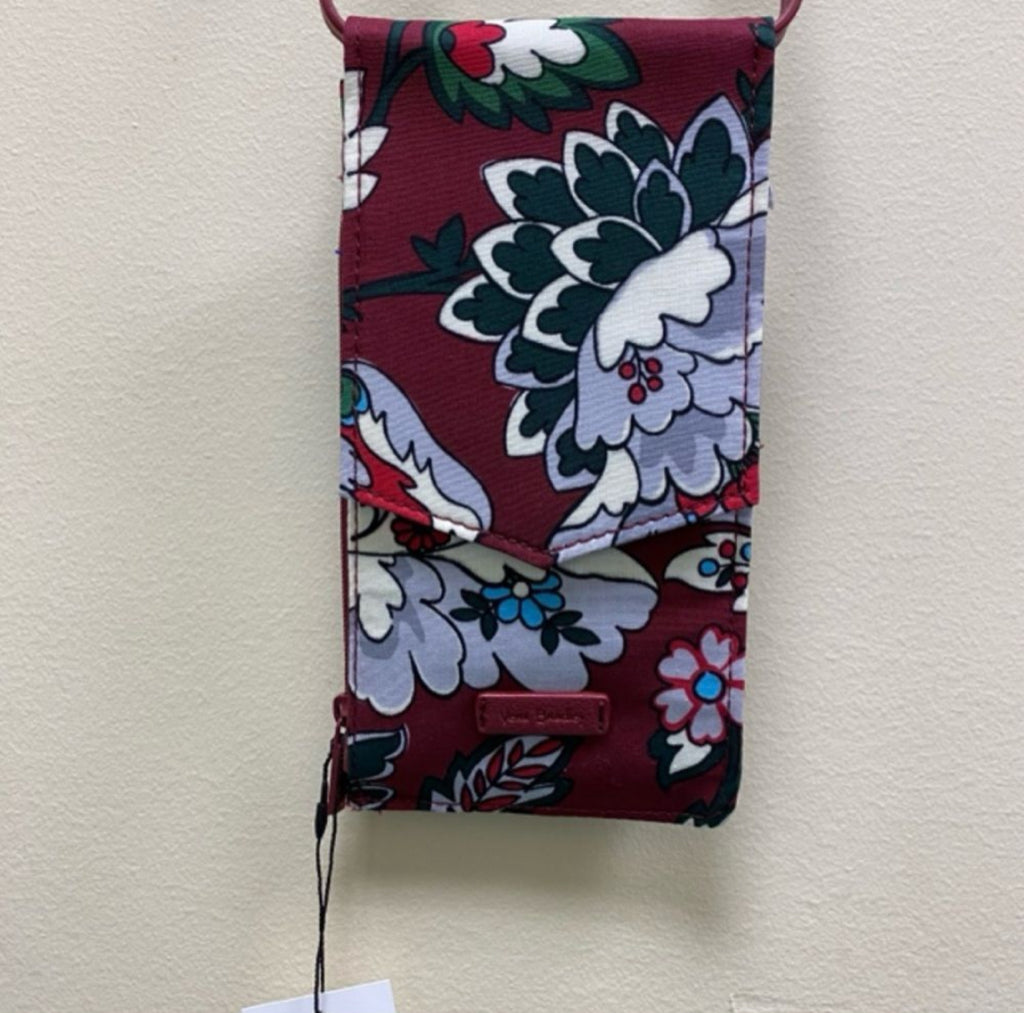 Vera Bradley Iconic RFID Envelope Crossbody Bordeaux Blooms