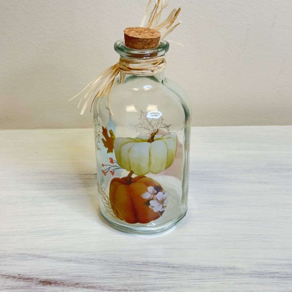 Fall Glass Vase - Pumpkins