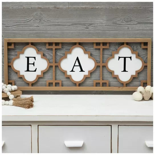 Eat Quatregoil Wood Wall Decor