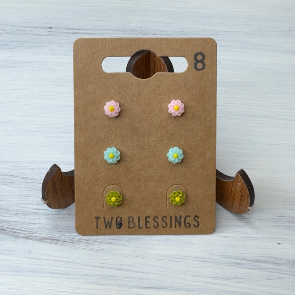 Two Blessings Earrings - 3pk Flowers