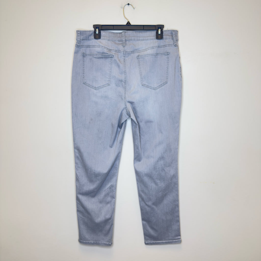 Chico's Girlfriend Tonal Embroidery Ankle Jeans - Size 14