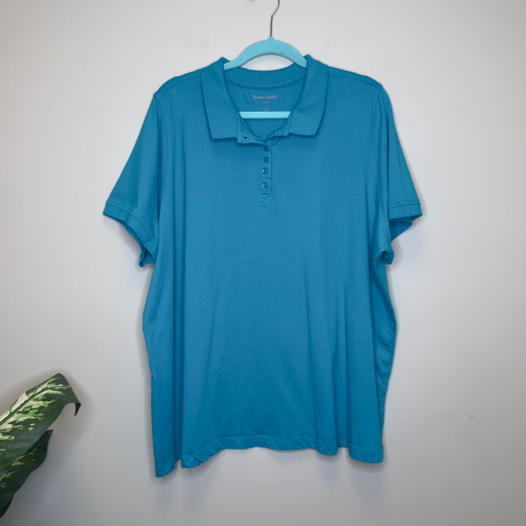 Woman Within Short Sleeve Polo Shirt - Size 2X Petite