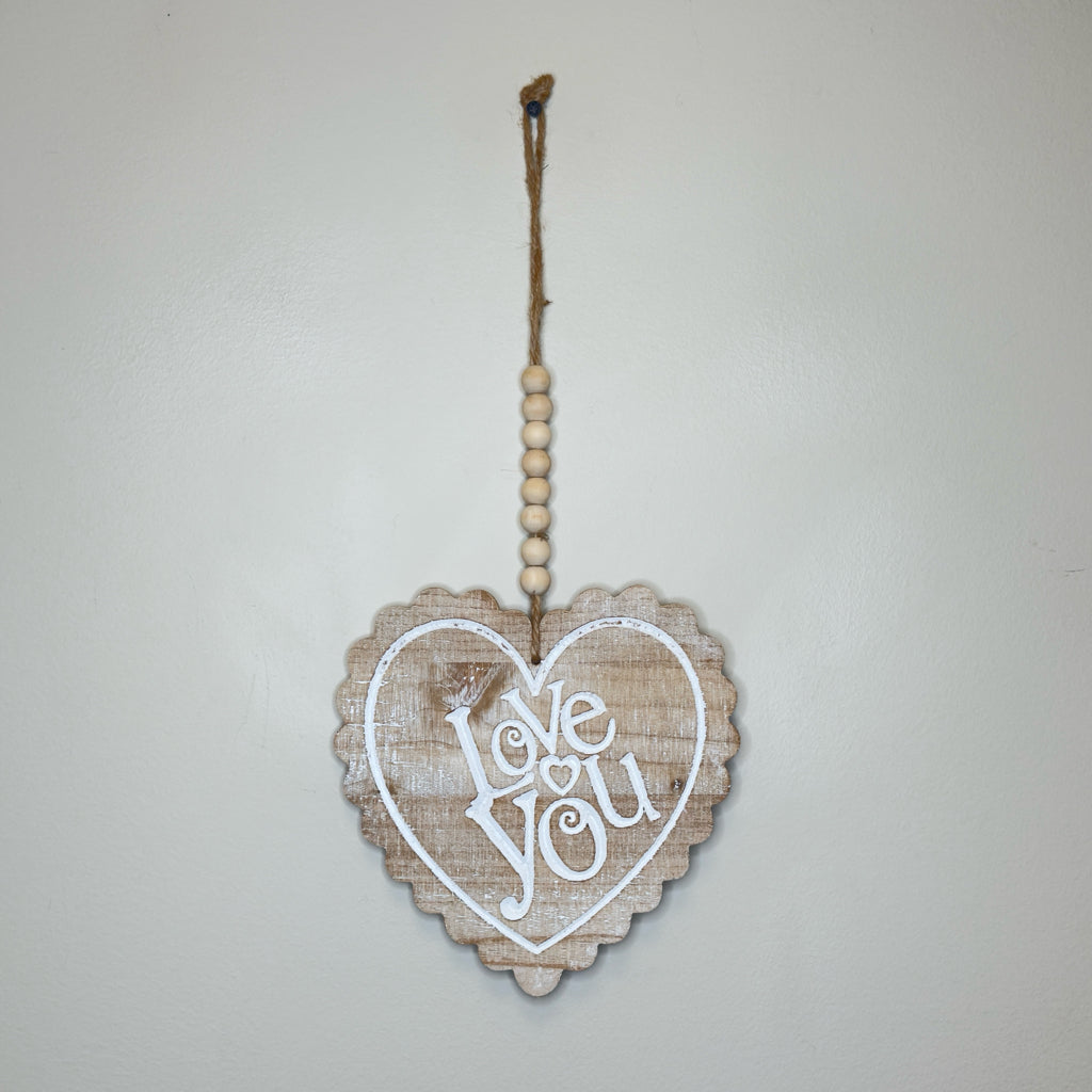 Love You Hanging Heart Wall Decor
