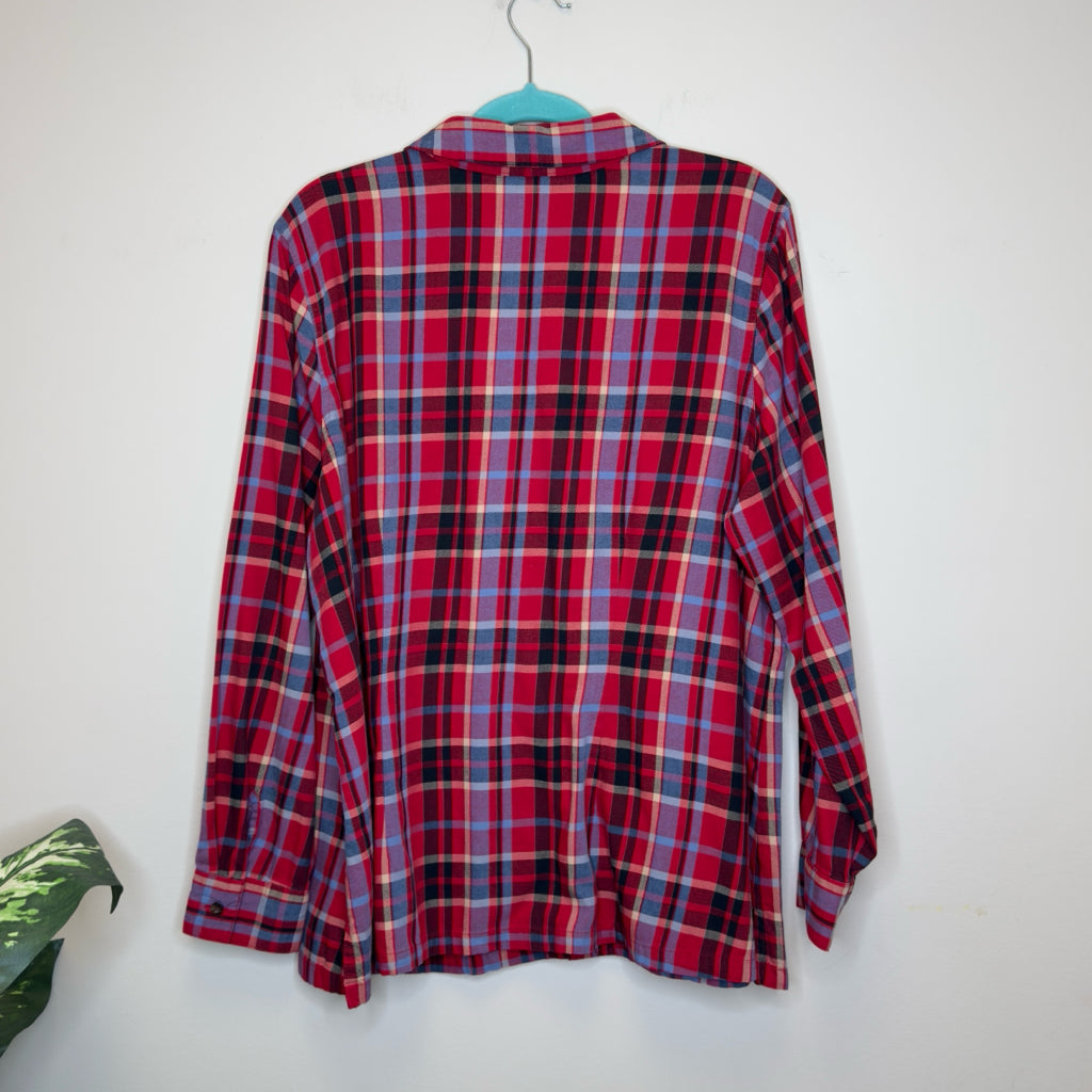 Crazy Horse Stain Resistant Plaid Button Up Shirt - Size 2X