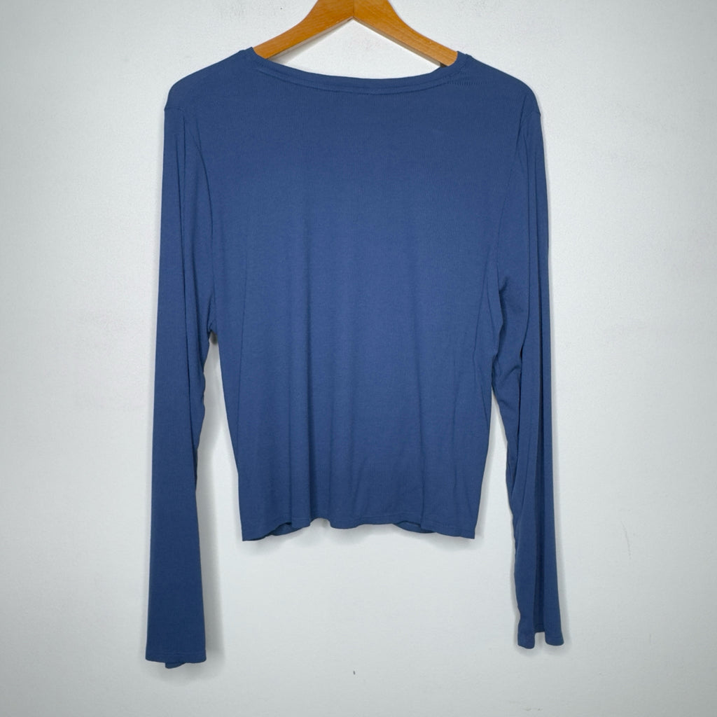 Alexander Jane Twist Front Fitted Ribbed Top - Size 3X/4X