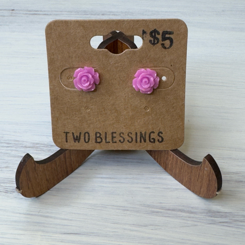 Two Blessings Earrings - Flower - Lavender