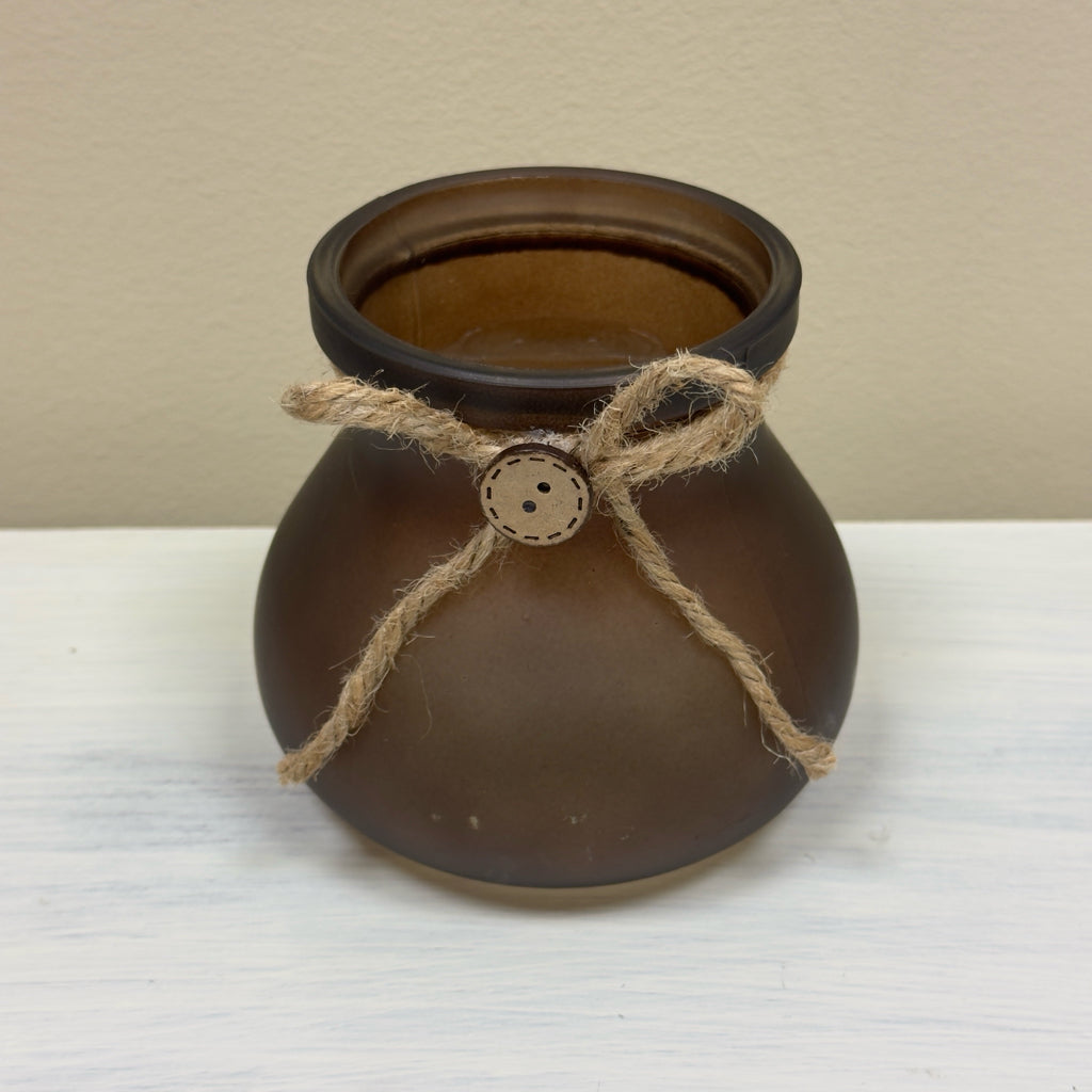 Brown Glass Candle Holder