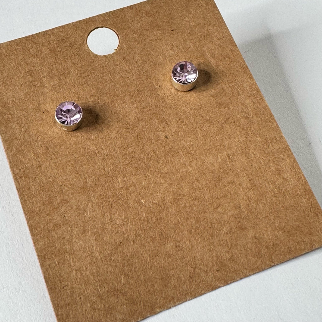 Amethyst-Colored Stud Earrings