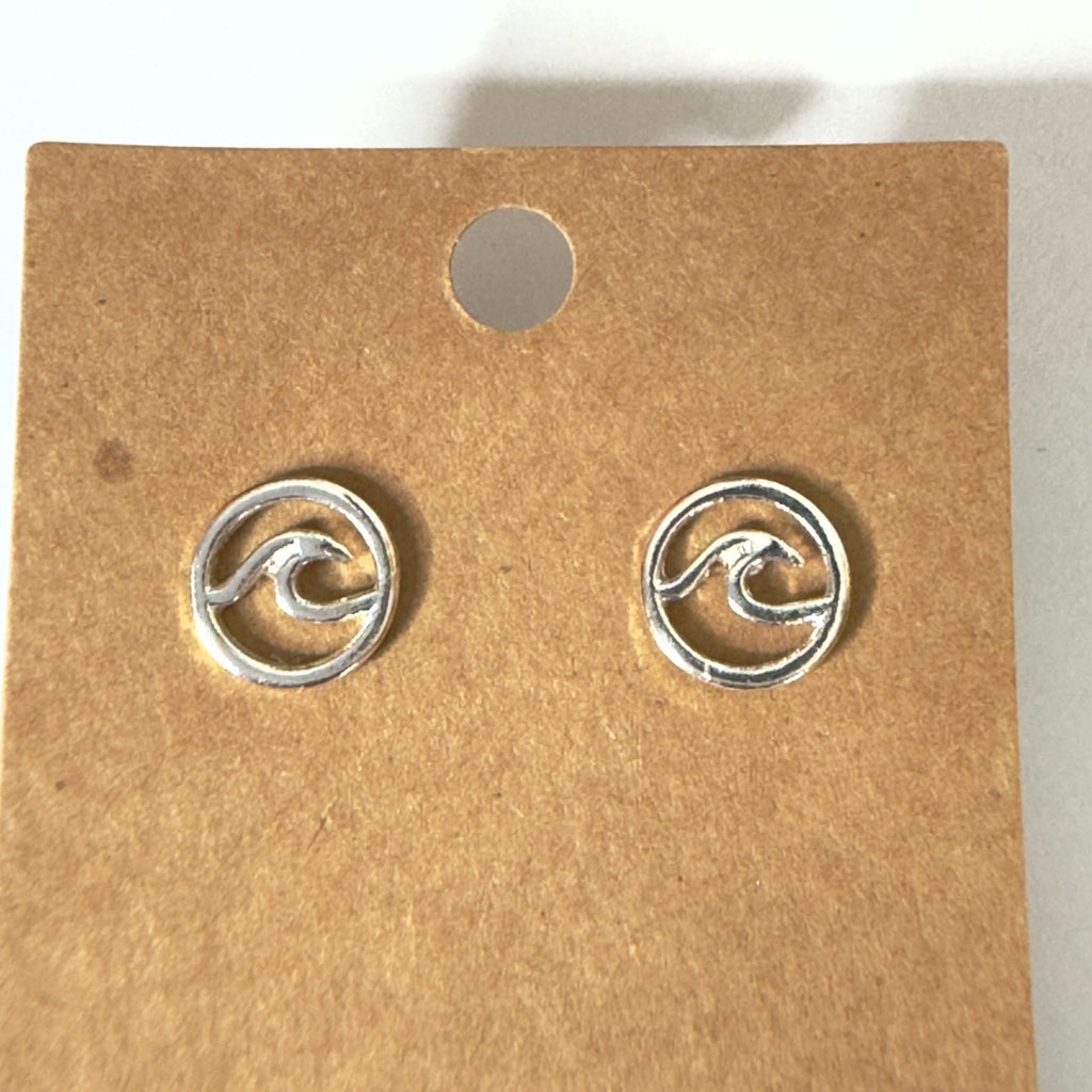Sterling Silver Wave Stud Earrings