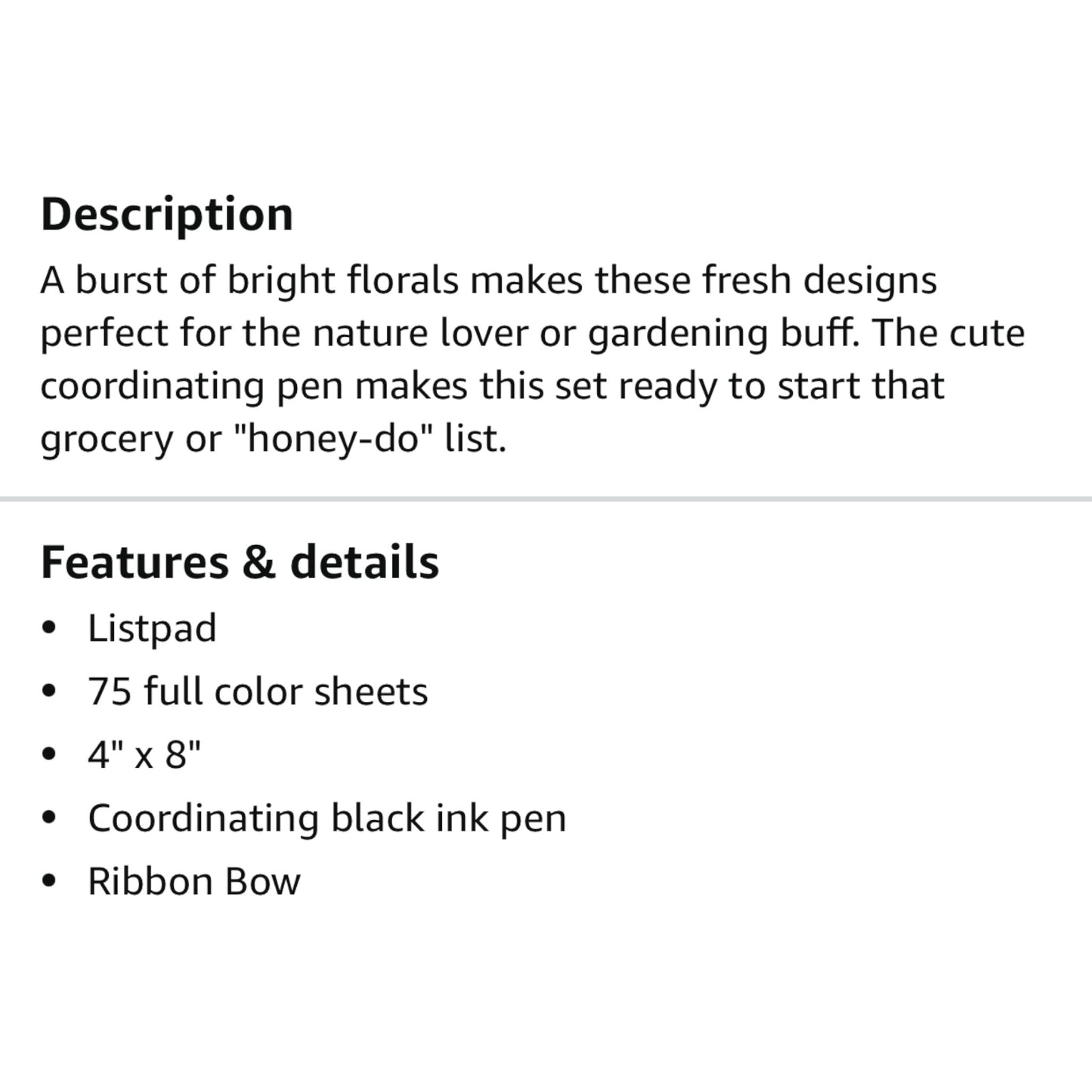 Flower Print Notepad w/Pen