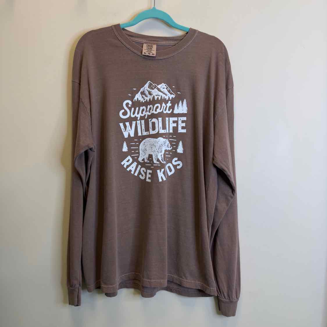 Support Wildlife Raise Kids Comfort Colors Graphic Tee - Size XL
