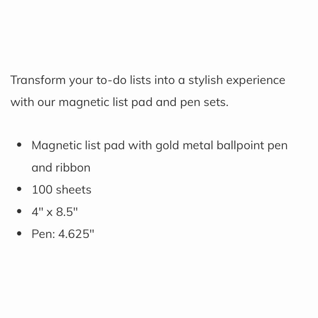 Caduceus Magnetic List Pad With Pen