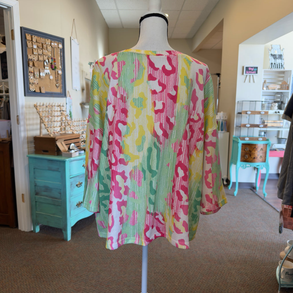 Multicolor Leopard Print Top - Size 2X