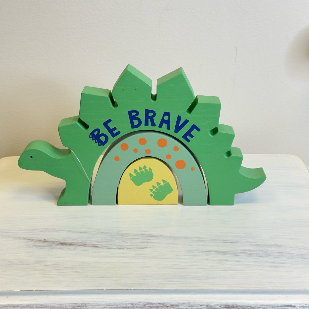 Be Brave Be Kind Be You Dinosaur Block Sign