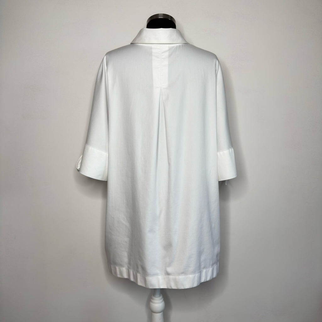 Chico's No-Iron Chic Stretch Elbow Sleeve Tie Top - Size XXL