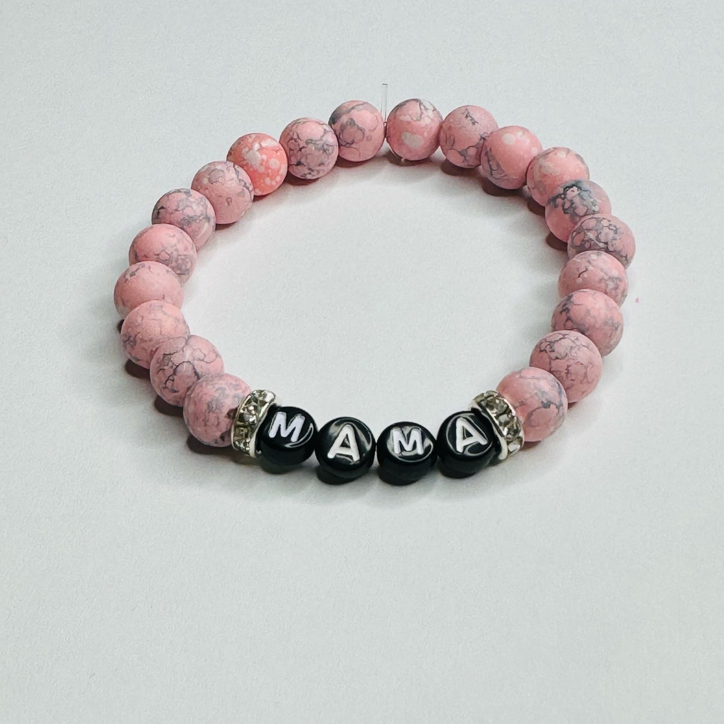 Inga Ann's "Mama" Pink Splatter Bracelet