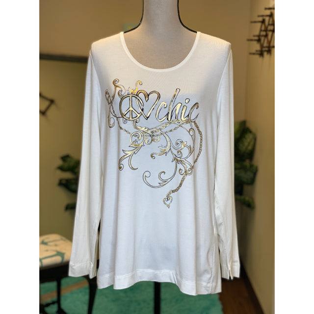 Chico's Peace Love Chic Layering Tee - Size Large