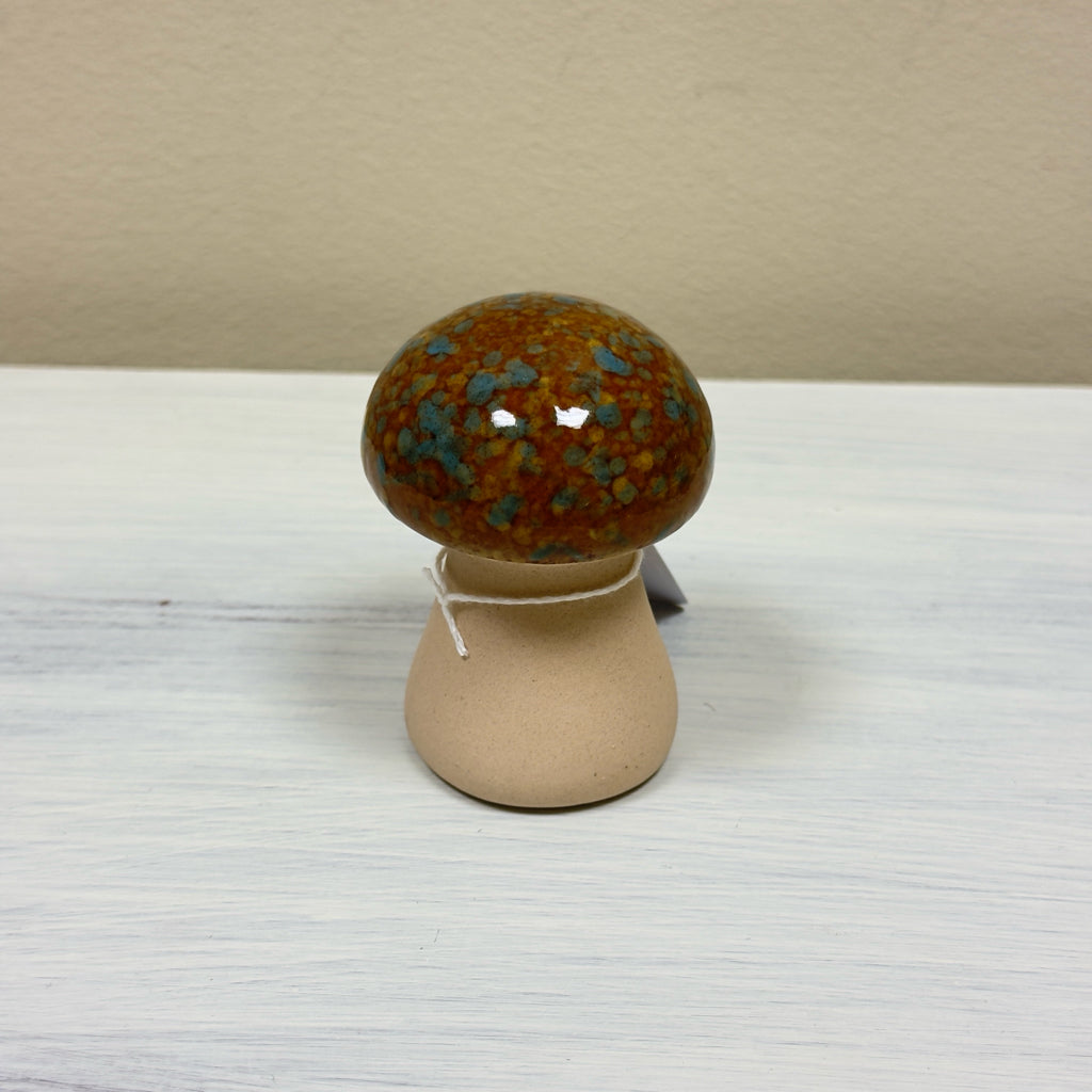 Turquoise & Brown Speckled Round Mushroom
