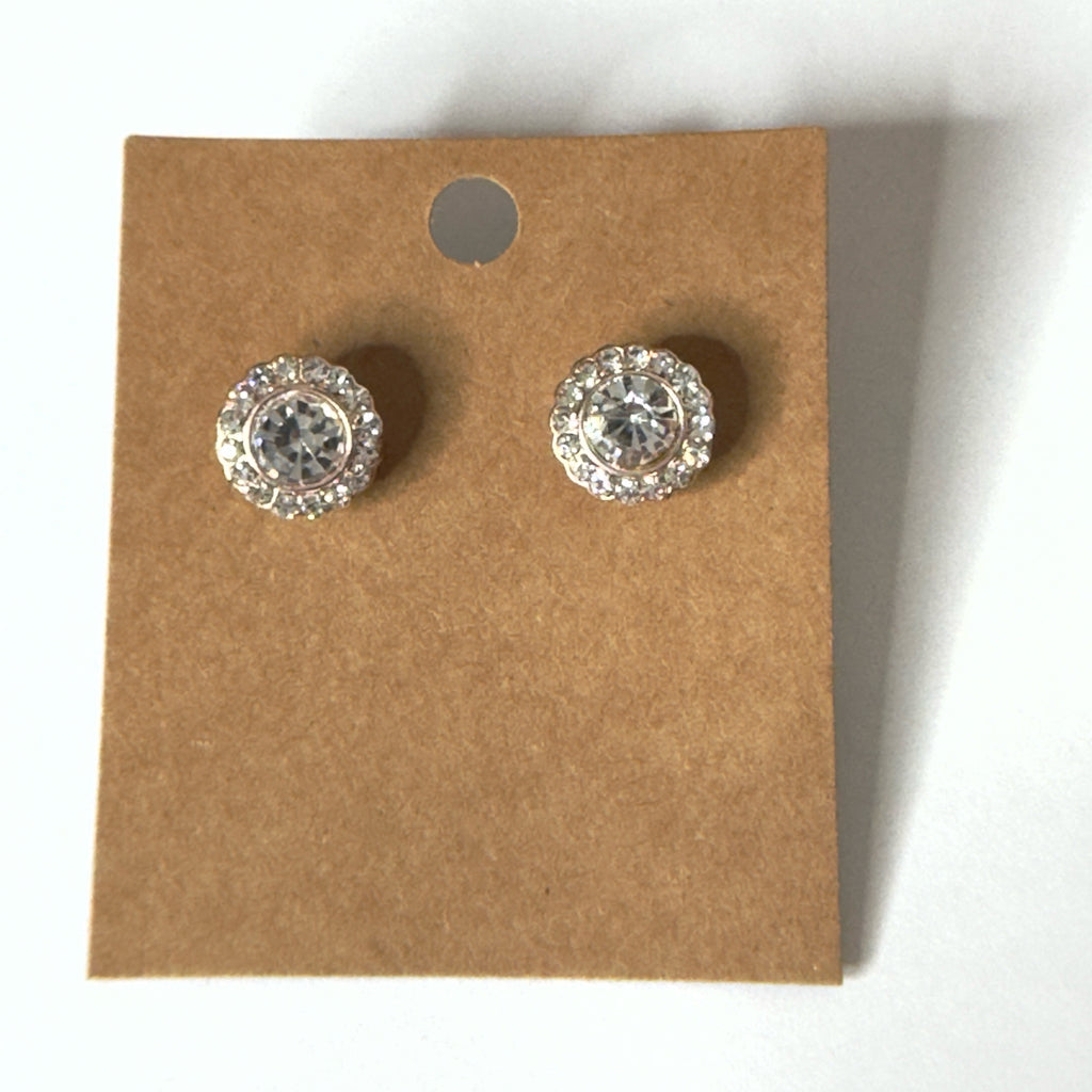 Pave Deco Stud Earrings