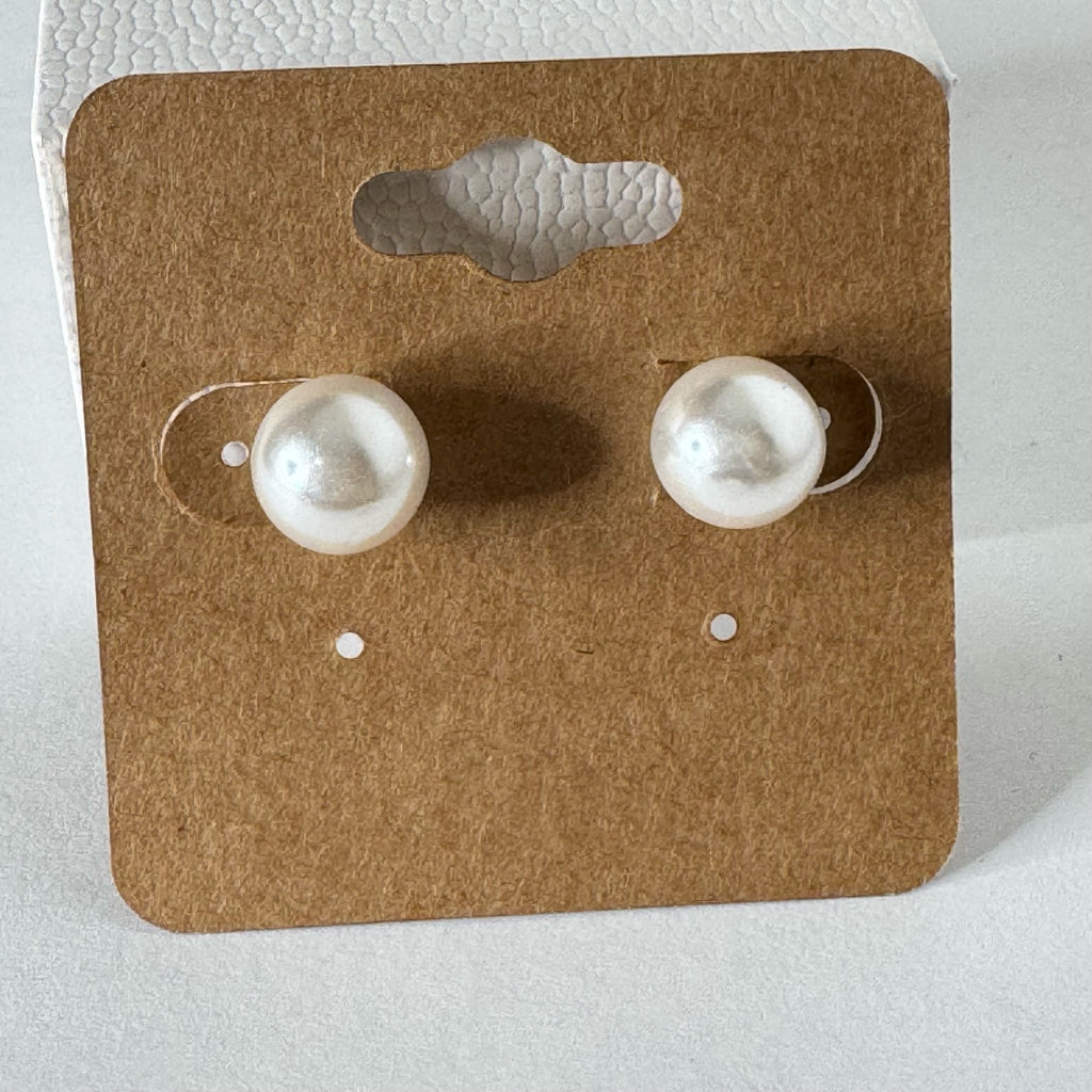 Simulated Pearl Stud Earrings