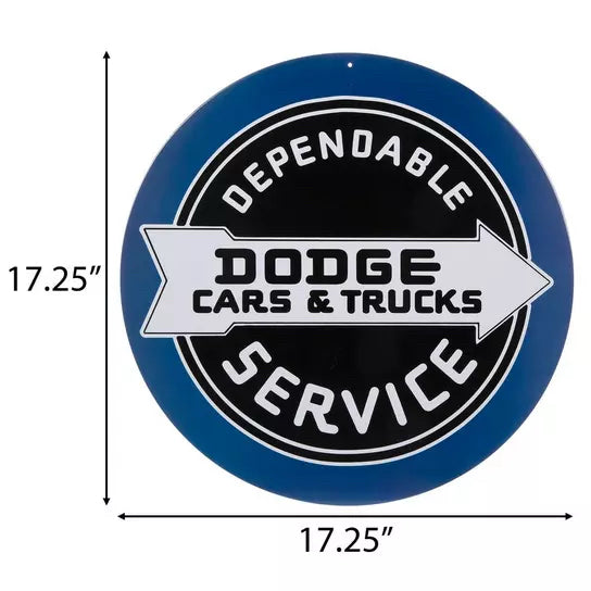 Dodge Cars & Trucks Round Metal Sign