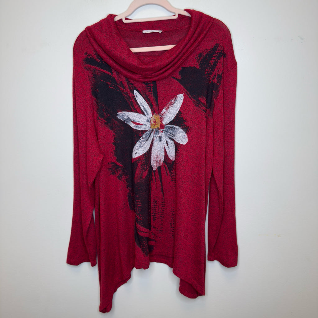 Jess & Jane Cowl Neck Top - Size 1X