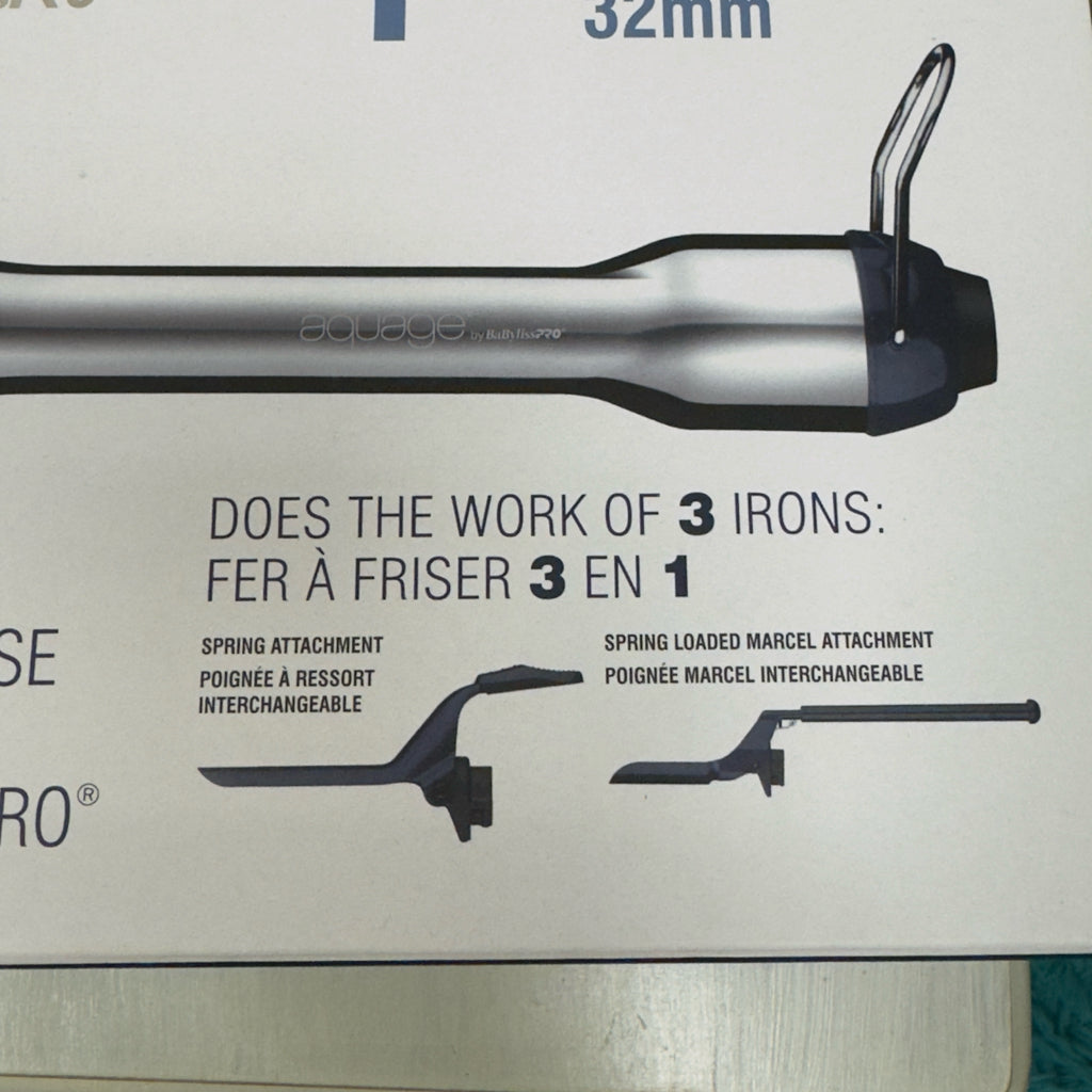 Aquage by Babyliss PRO 1 1/4" Barrel 3 in 1 Convertible Curling Iron