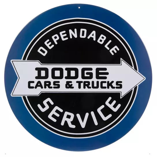 Dodge Cars & Trucks Round Metal Sign