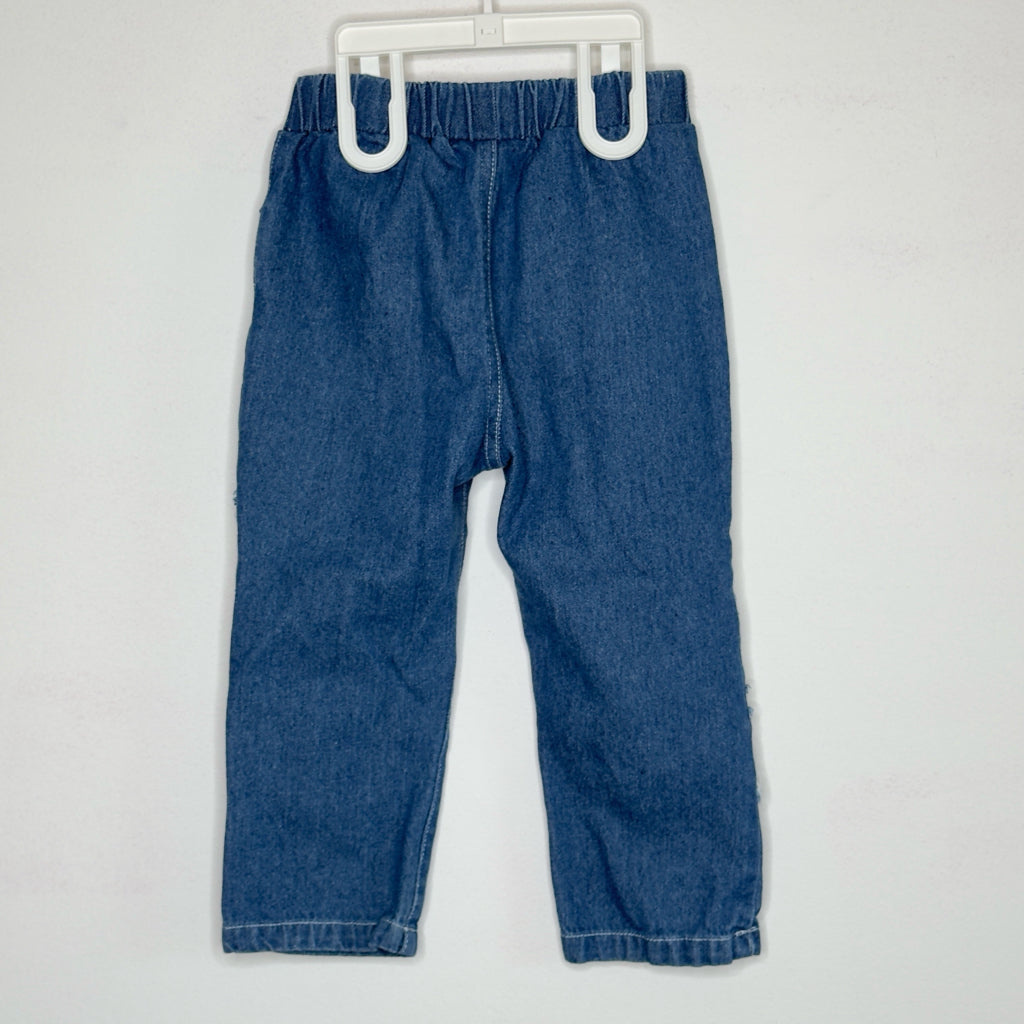 Sunflower Inset Distressed Pull-On Jeans - Size 2/3 Youth