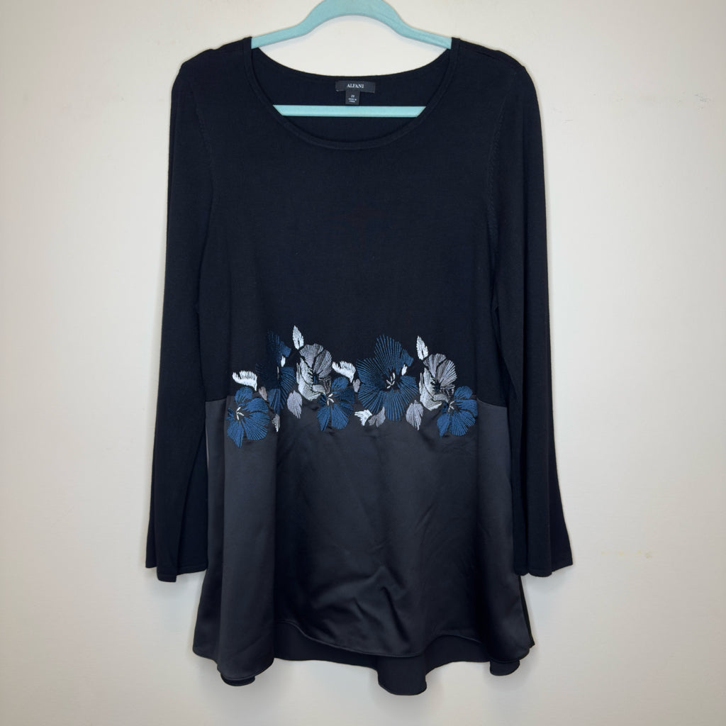Alfani Crochet Embroidery Top - Size XL