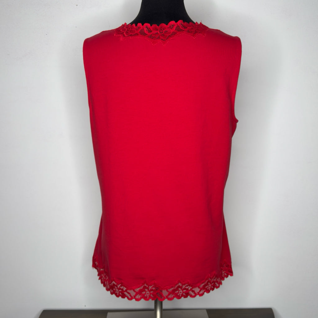 Coldwater Creek Lace Trim Tank Top - Size Large (14)