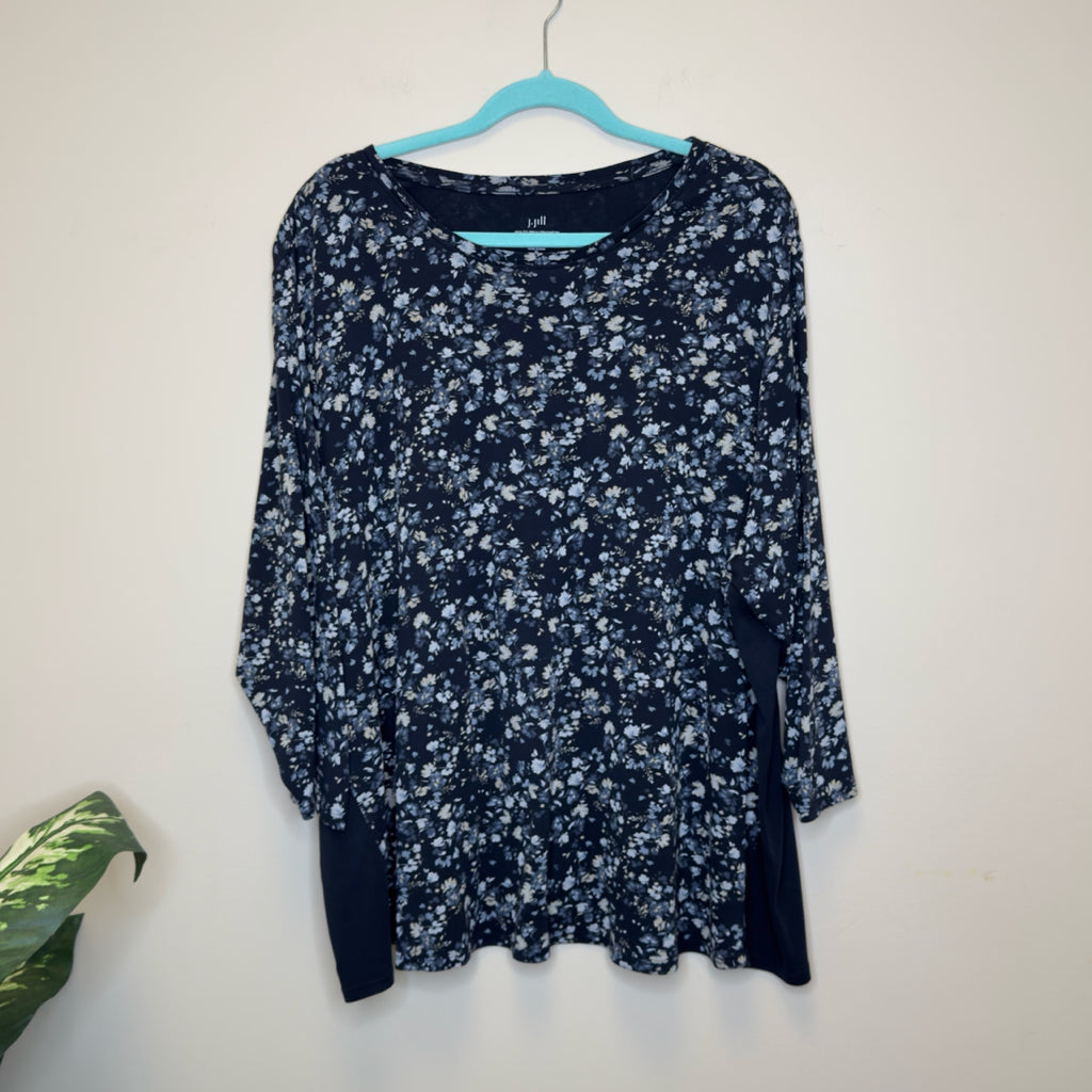 J.Jill Pima Cotton Floral Top - Size 3X