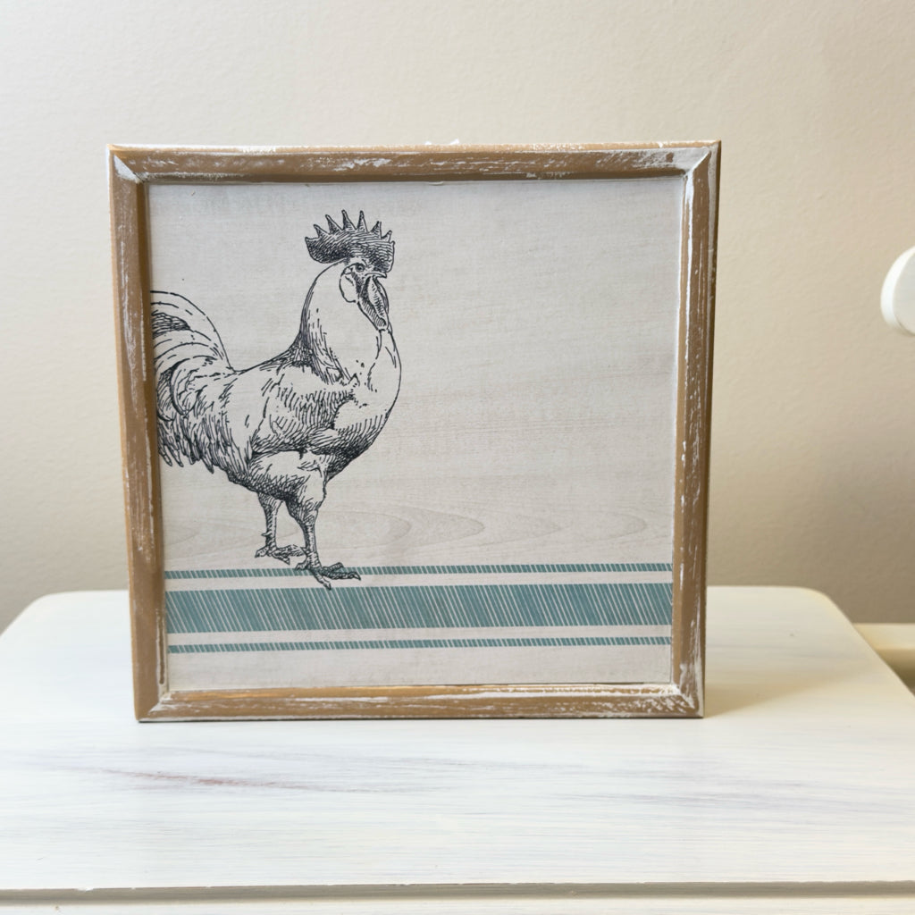 Rooster Block Sign