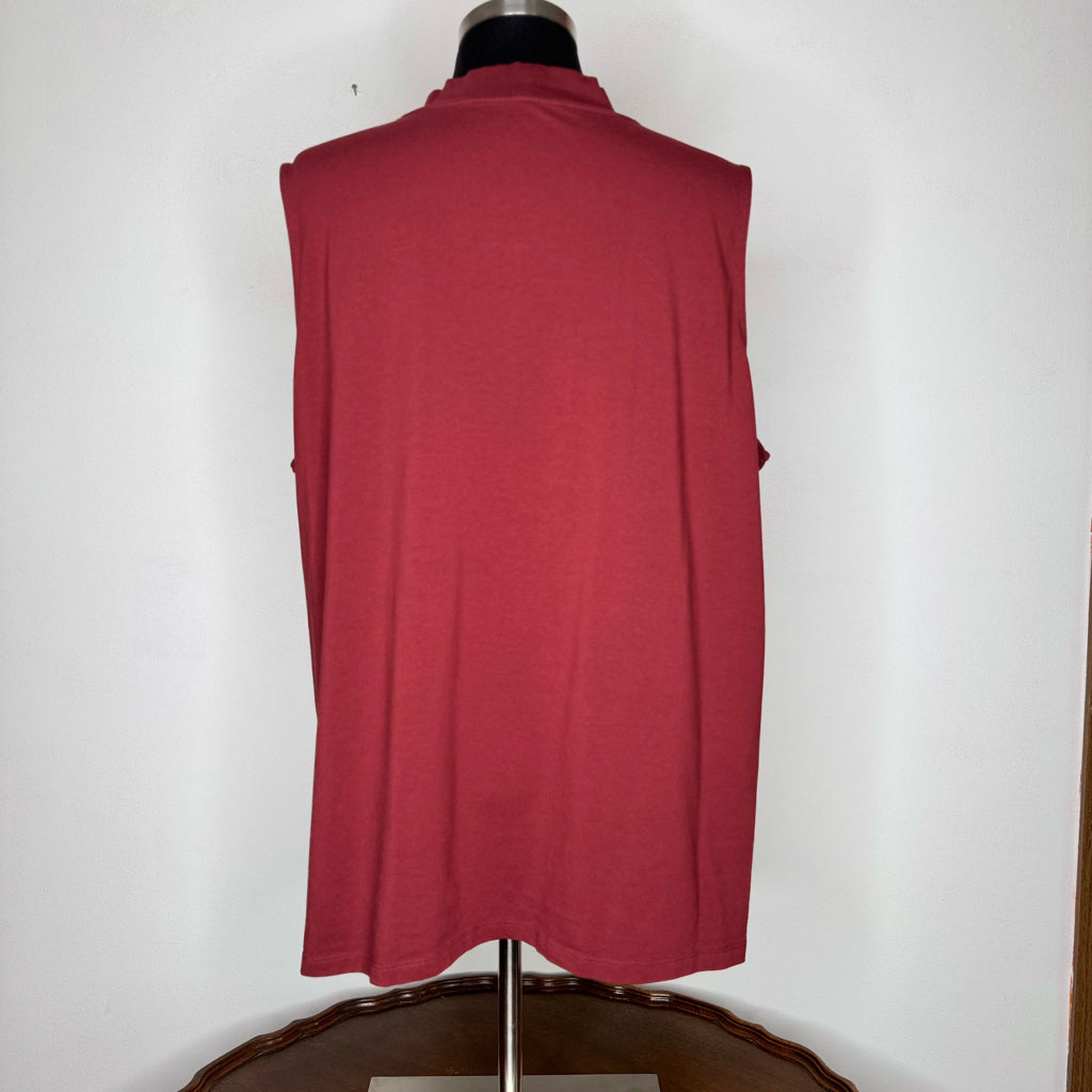 CJ Banks Mock Neck Sleeveless Tee - Size 2X